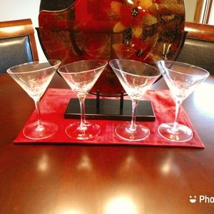 Pier 1-Clear Angle Rim Crackle Martini Glasses